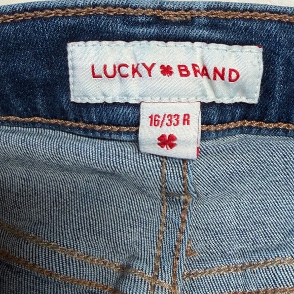 Lucky Brand Sweet Mid Rise Straight Women 16/33 (28.5") R Blue Denim Jeans - Picture 6 of 8